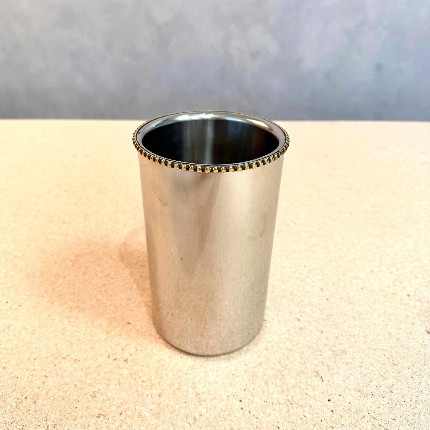 Personalized Gold Beaded Double-Wall SS Bottle Holder