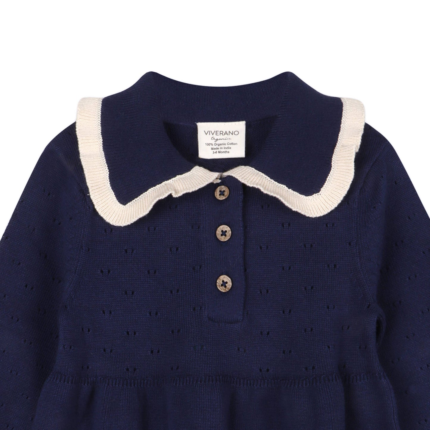 Adeline Ruffle Collar Sweater Knit Baby Dress