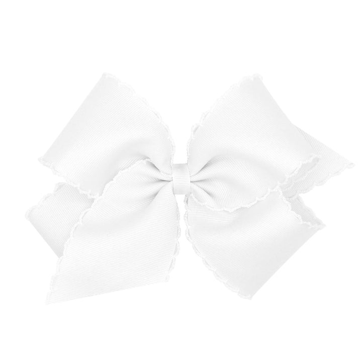 King Grosgrain Bow With Matching Moonstitch Edge
