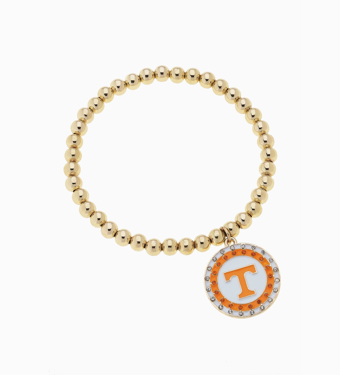 Tennessee Vols Pave Disc Ball Bead Stretch Bracelet