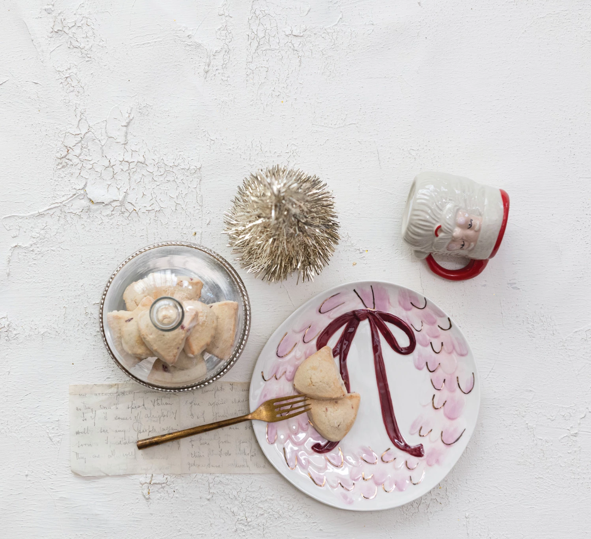 Stoneware Serving Platter with Wreath