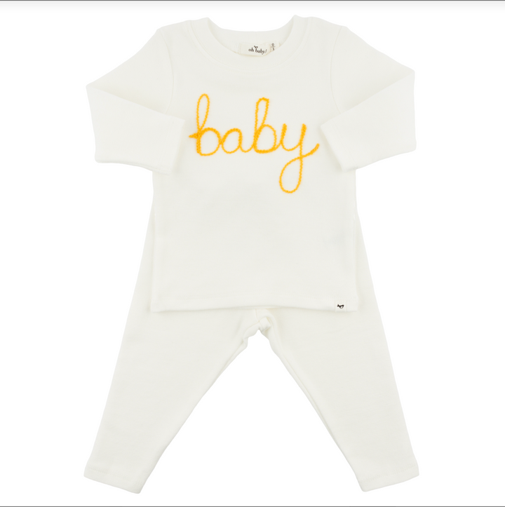 'Baby' Golden Embroidered 2pc Set