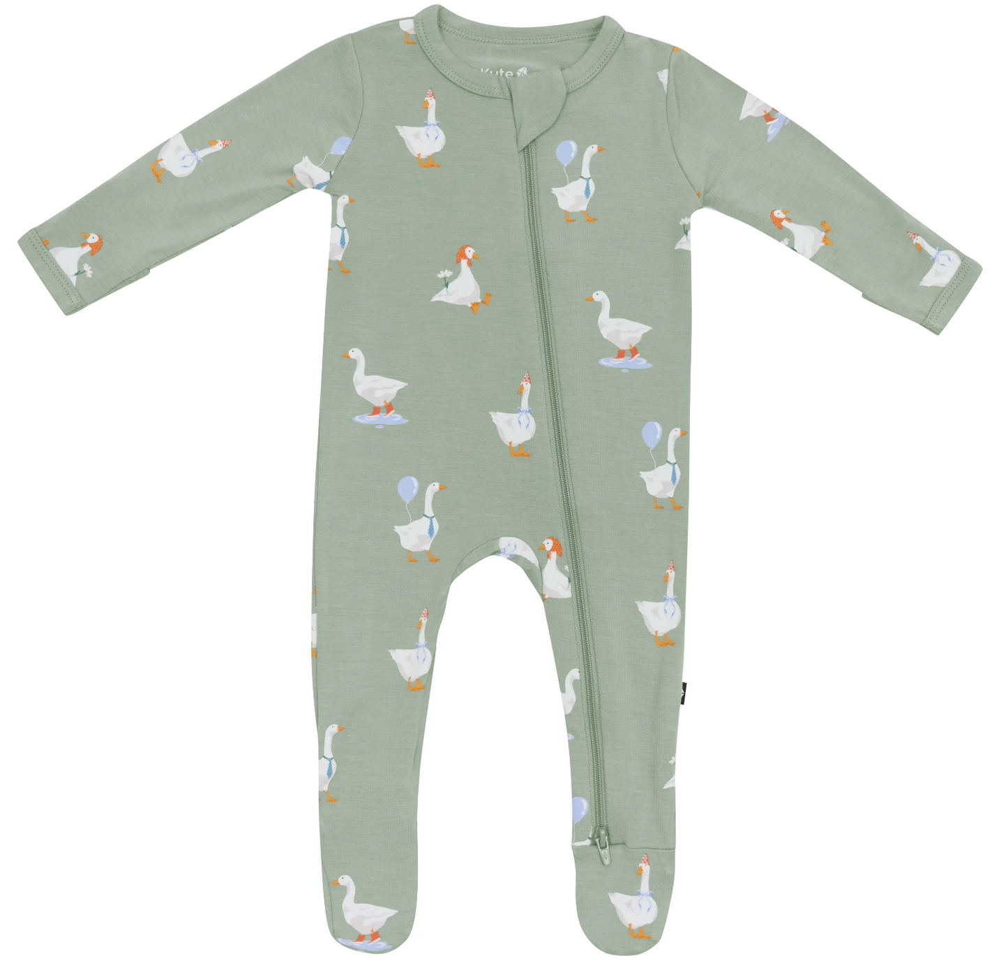 Zippered Footie in Silly Goose