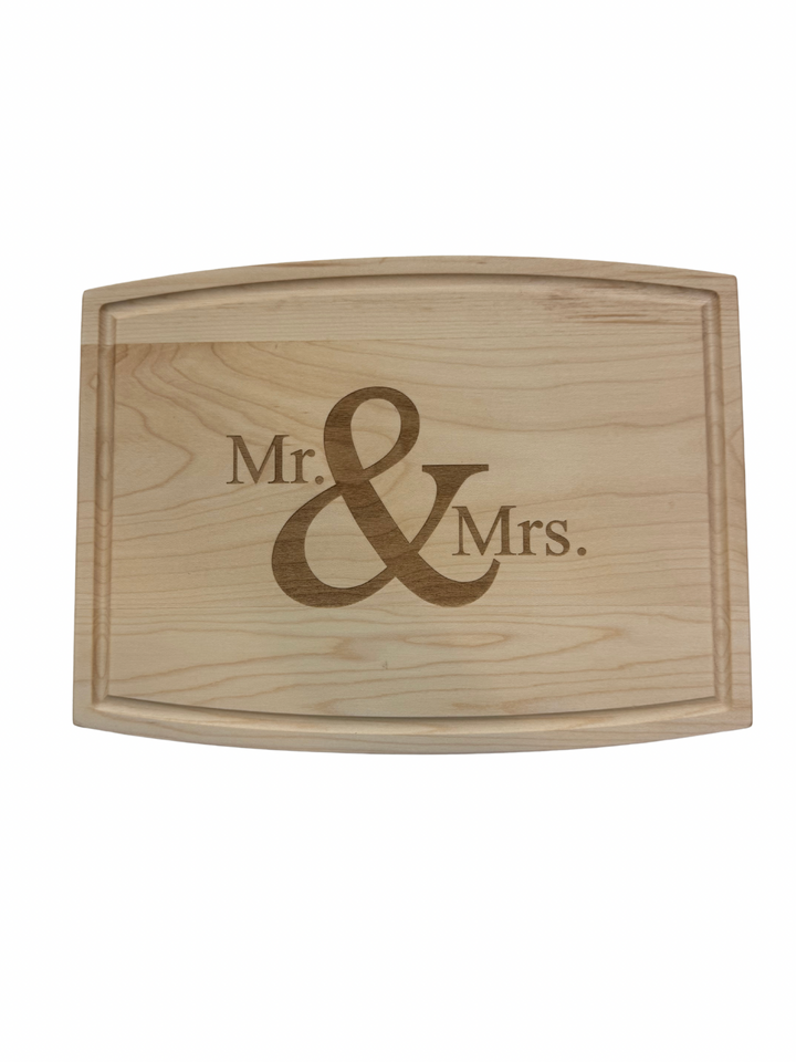 Arched Artisian Maple Board - Mr. & Mrs.