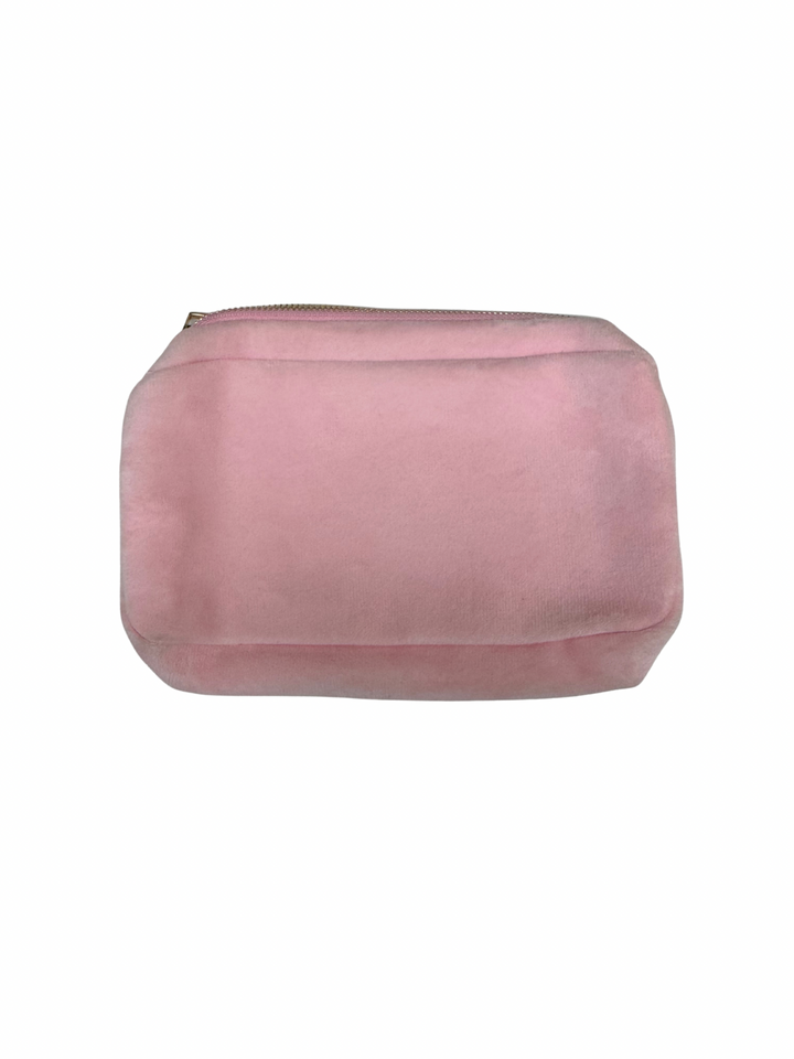 Pink Suede Makeup Bag