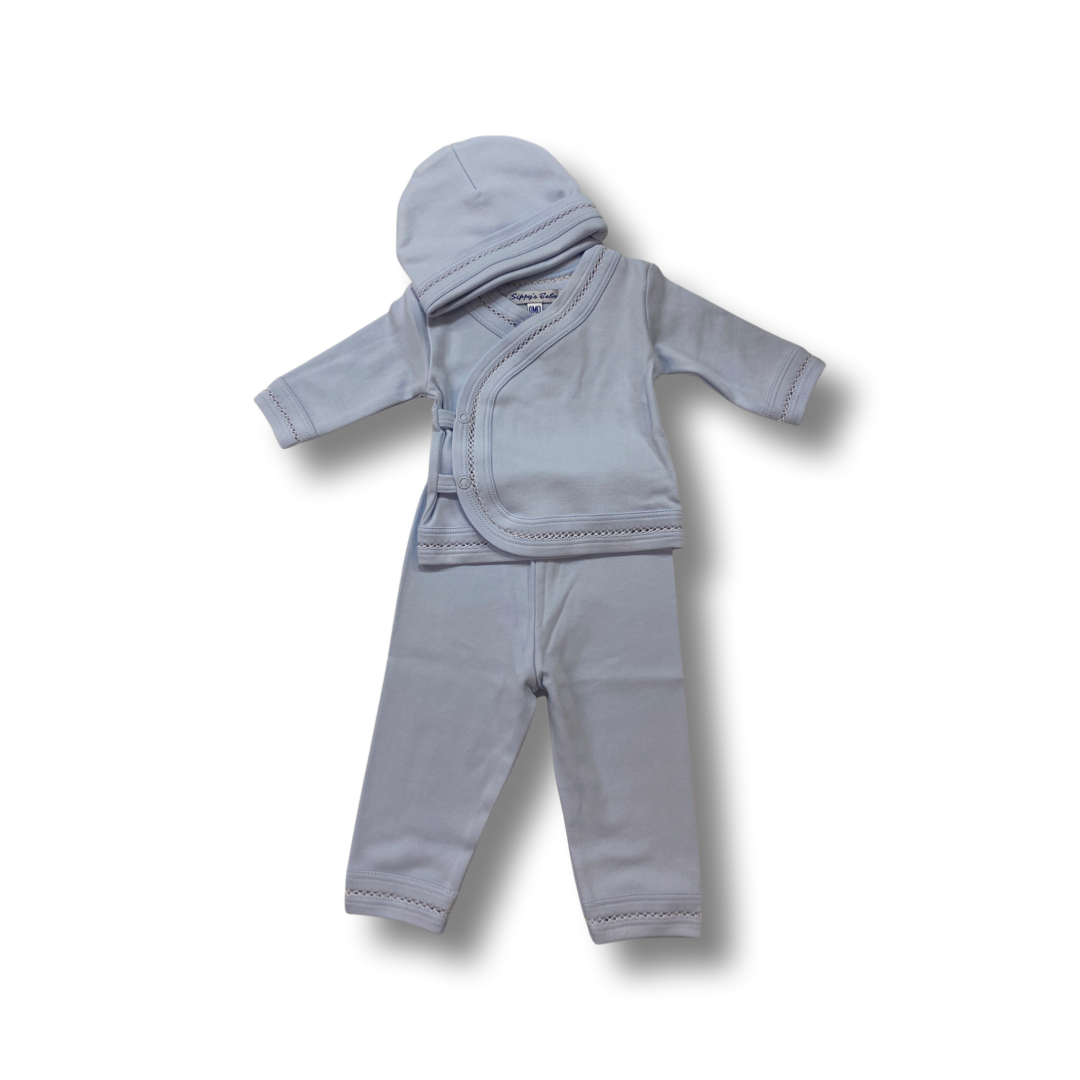 Three Piece Set, with White Lace Inset