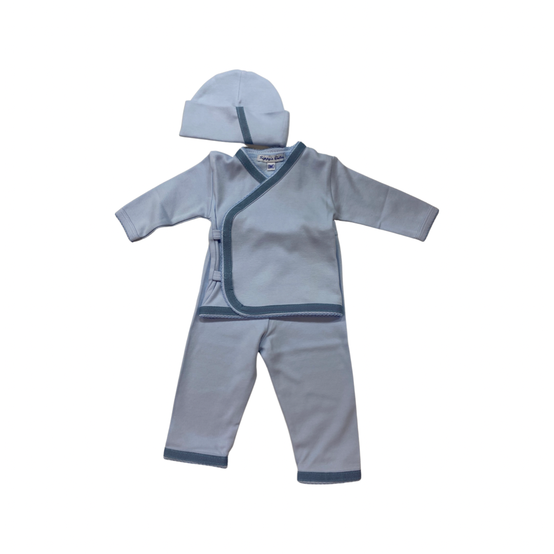 Layette 3 Piece Suit-Light Blue-take me home