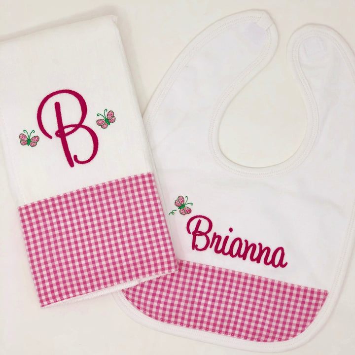 Personalized Bib and Burp Cloth Set
