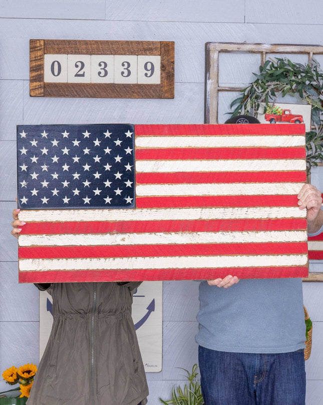 Classic Wooden American Flag