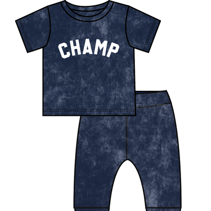 Navy Champ Enzyme Tee and Pants Set