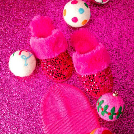 Sequin Valentine Slippers