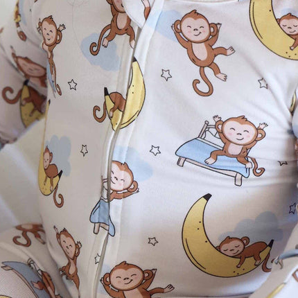 Monkey See, Monkey Snooze Zipper Footie