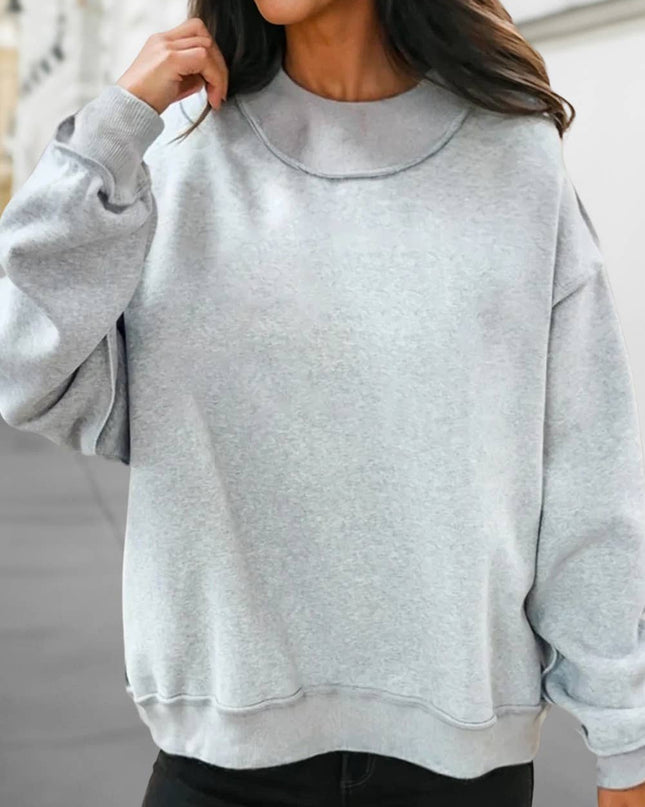 Personalized Oversized Mock Neck Sweatshirt
