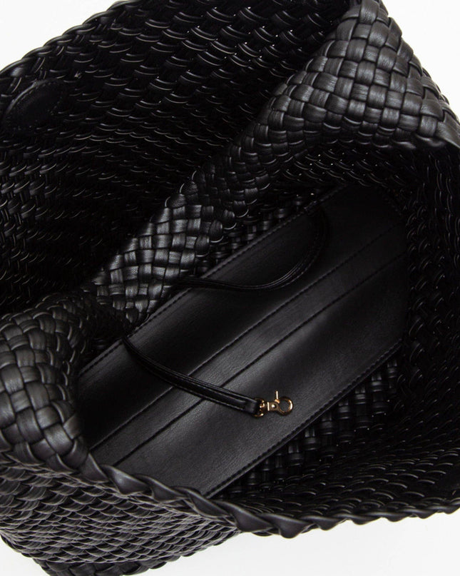 Tiara Woven Hobo Tote Bag With Pouch