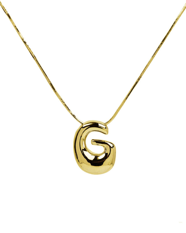 Initial Balloon Waterdrop 18K Gold Necklace