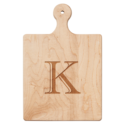 Artisan Maple Paddle Board | Single Letter Monogram | 9"x6"