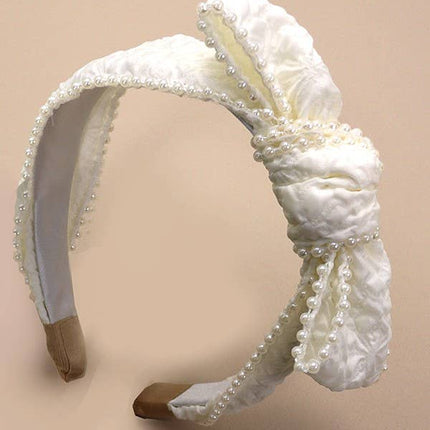 Bridal Pearl Knot Bow Hair Band