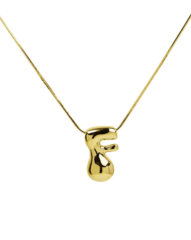 Initial Balloon Waterdrop 18K Gold Necklace