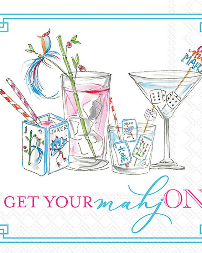 Paper Cocktail Napkin 20 Ct Mahjong Drinks