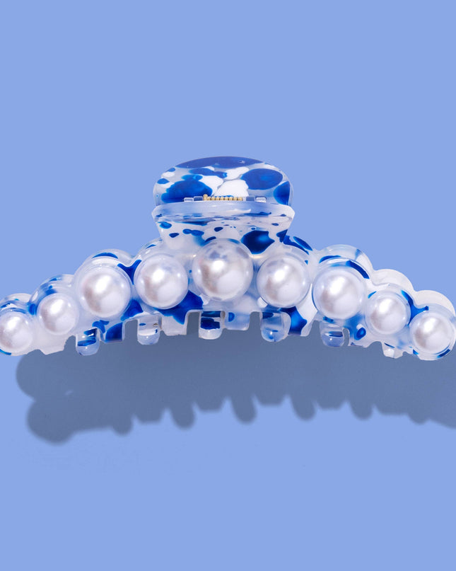 Claw Hair Clip Fluid with Pearl Beads
