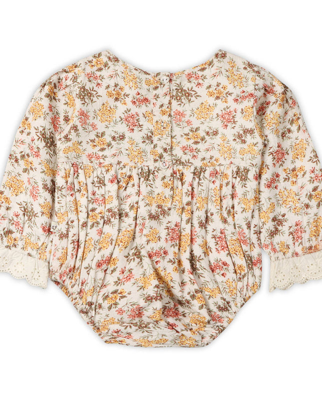 Florecita Floral Baby Romper & Headband Set