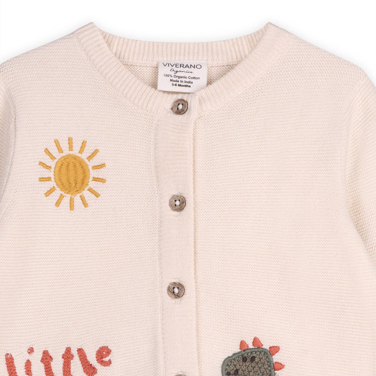 Little & Loved Dino Applique Baby Cardigan