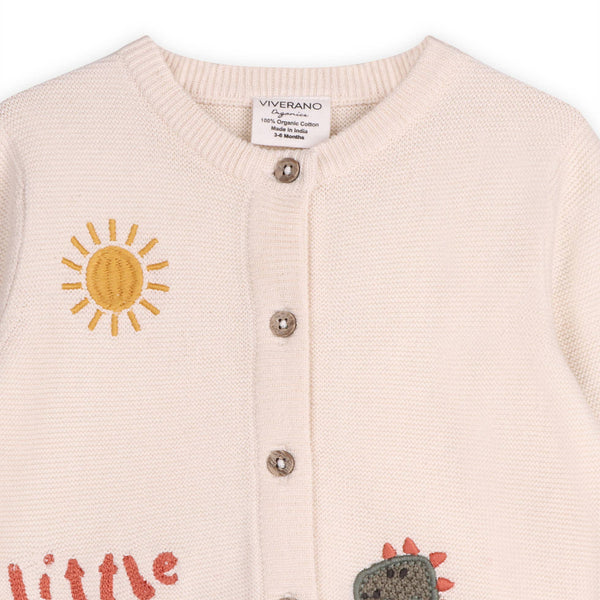 Little & Loved Dino Applique Baby Cardigan