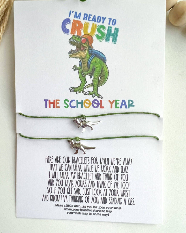 Back to School Wish Bracelet Dinosaur Dino Mommy & Me