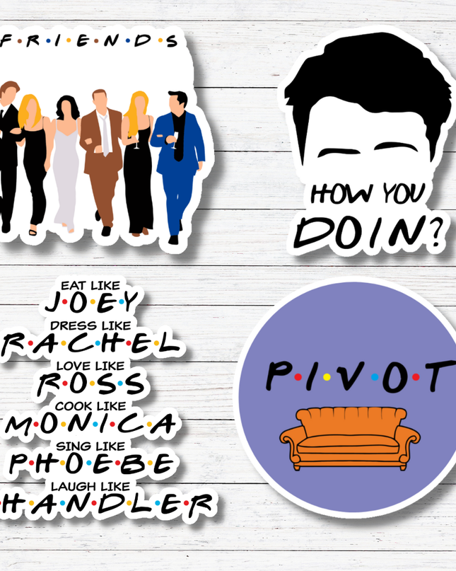Friends Names Sticker- Friends: Glossy vinyl