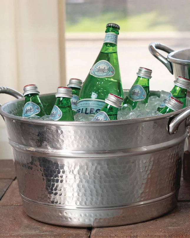 Personalized Hammered Beverage Tub with Handles