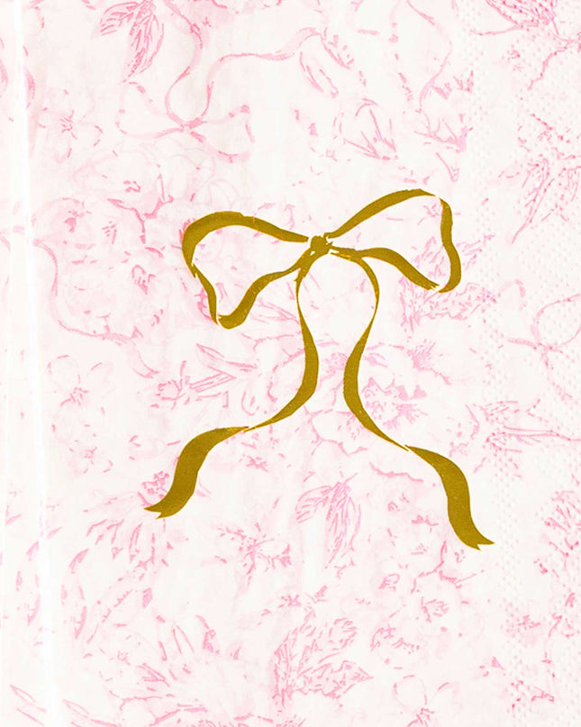 Pink Bow Toile Paper Guest Towel Packs