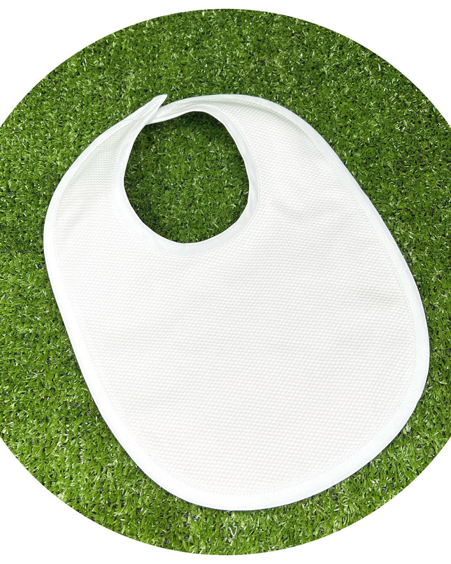 White Cotton Pique Toddler Drool Bib