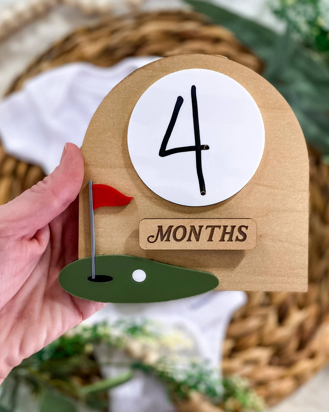 Dry Erase Monthly Milestone Sign - Golf