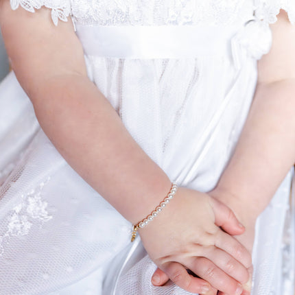 Kids 14K Gold-Plated Pearl Baby Bracelet Children's Jewelry