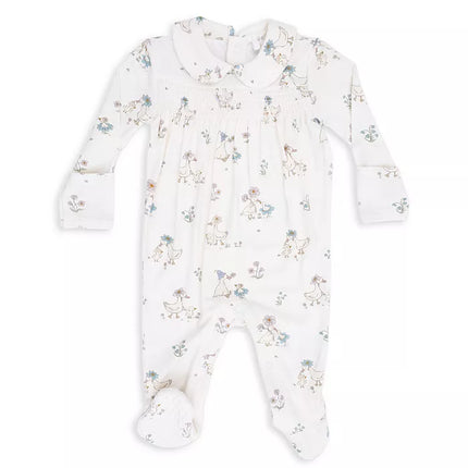 Flower Ducklings - Smocked Peter Pan Snap Footie