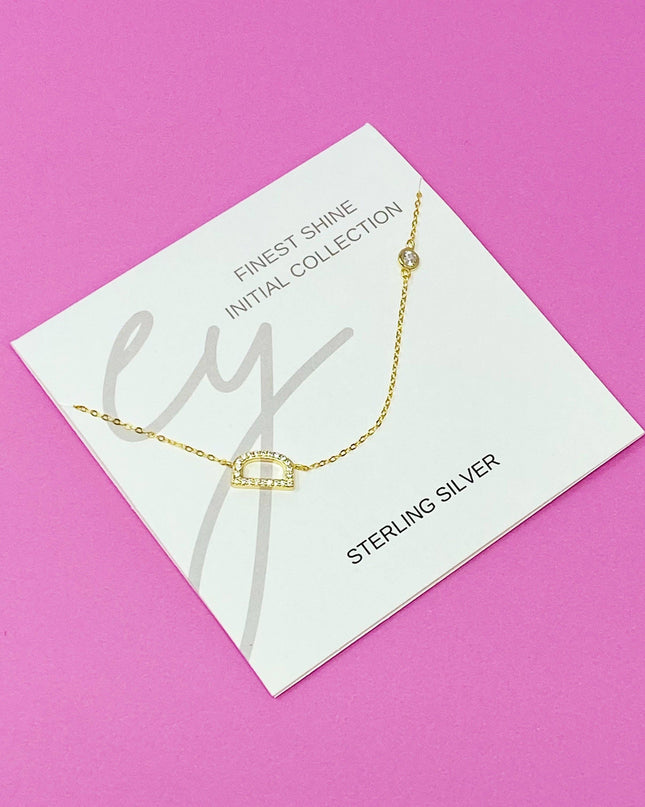 Finest Shine Initial Sterling Silver Necklace