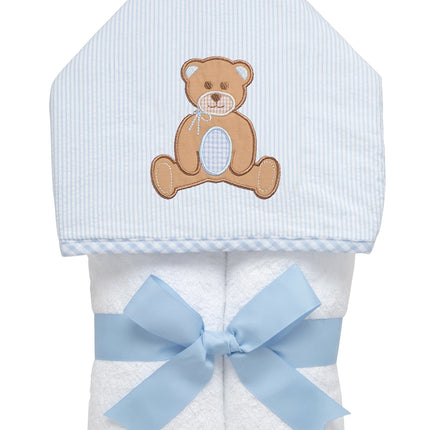 Teddy Bear Hooded Towel- Blue