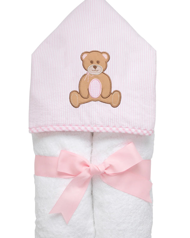 Teddy Bear Hooded Towel- Pink