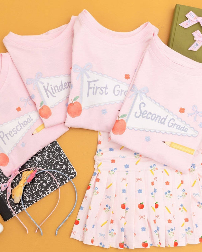 Kindergarten Pennant Short Sleeve T-Shirt - Back To School