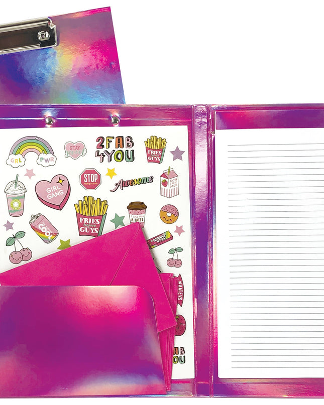 Pink Holographic Clipboard Set