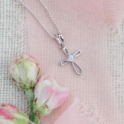Children's First Communion Sterling Silver Cross Necklace