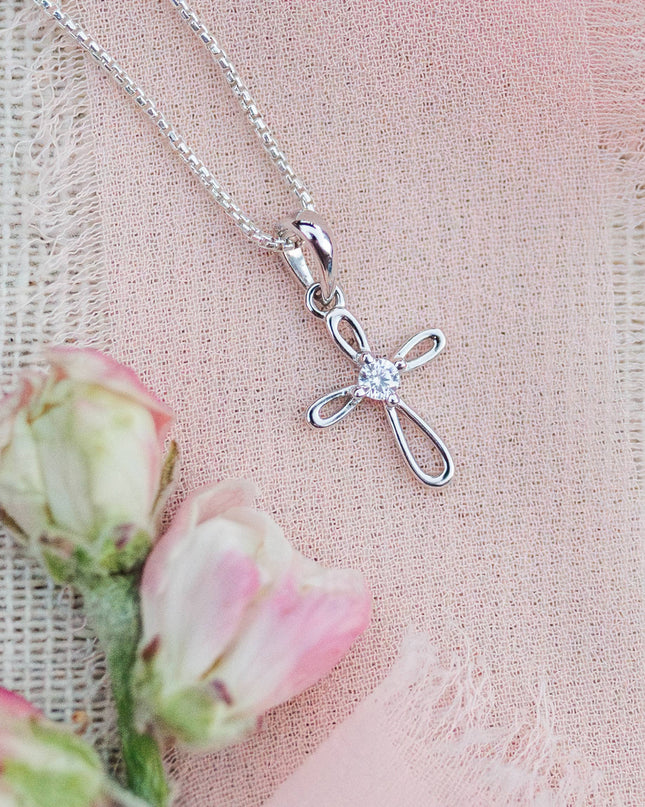 Children's First Communion Sterling Silver Cross Necklace