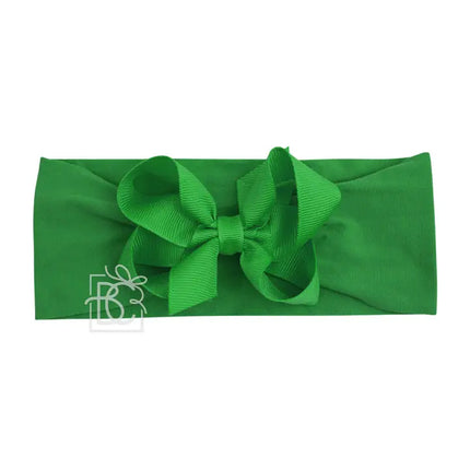 Wide Pantyhose Headband W/Classic Grosgrain Bow