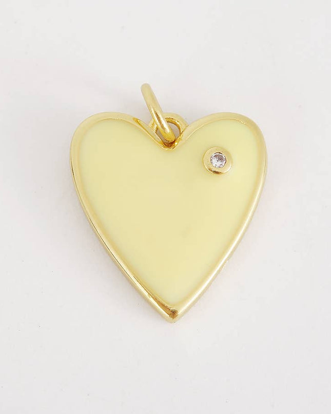 Enamel Heart Charm Pendant in Gold Filled, CP1211