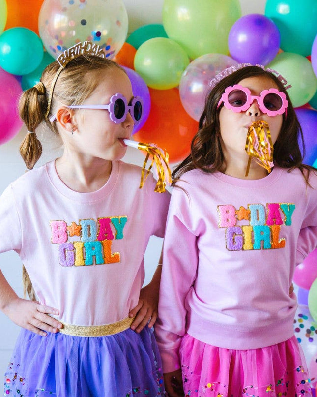 Birthday Girl Patch Sweatshirt - Kids Birthday Sweatshirt