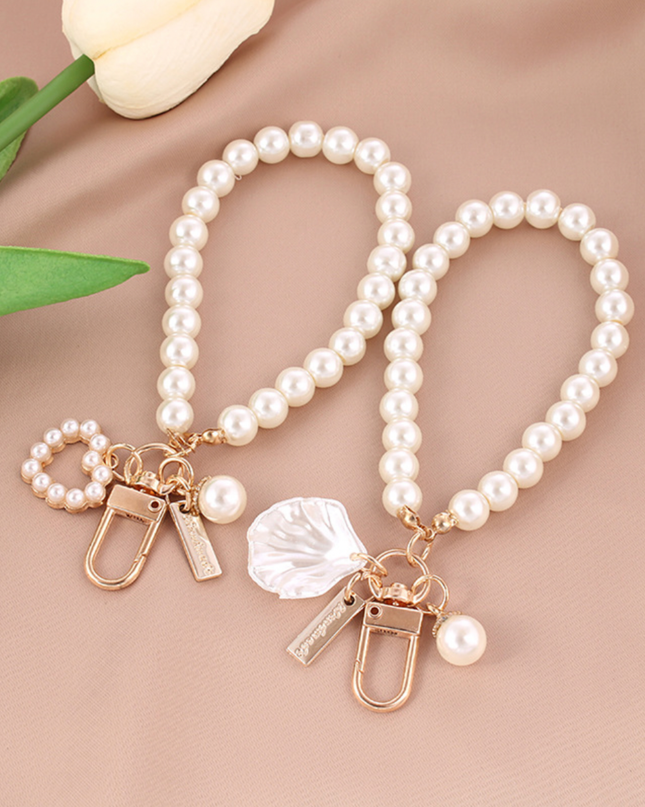 Faux Pearl KeychainFaux, AirPods Case Chain: Wrist Heart
