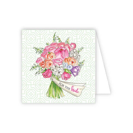For The Bride  Pink Bouquet Enclosure Card