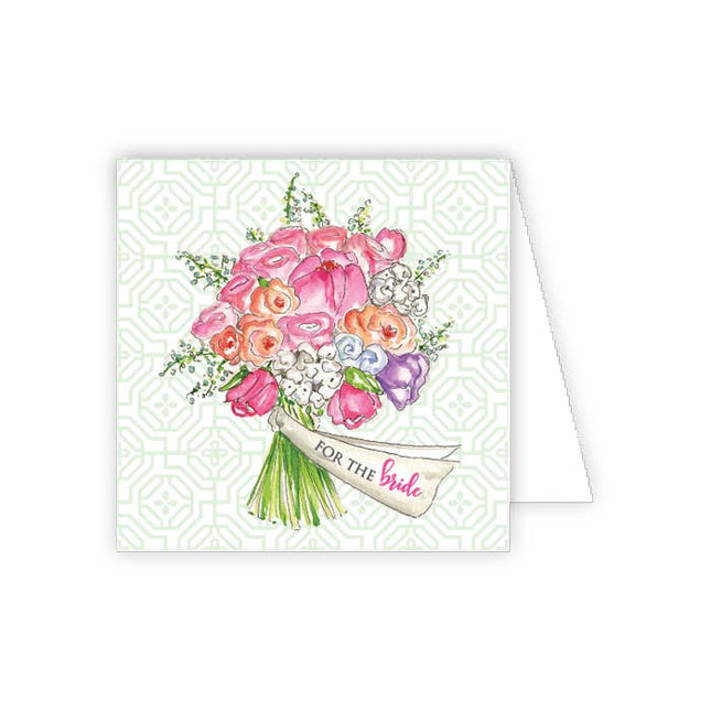 For The Bride  Pink Bouquet Enclosure Card