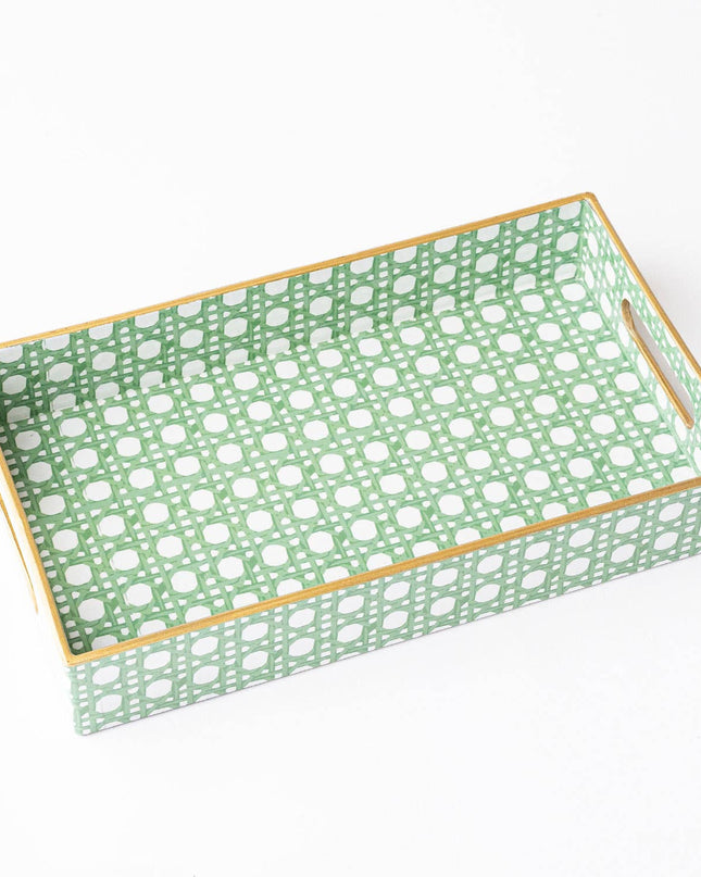Green Cane Vanity Tray