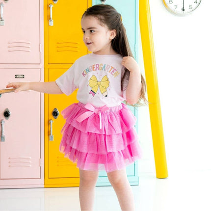 Kindergarten Pencil Bow Short Sleeve T-Shirt - Girls Clothes